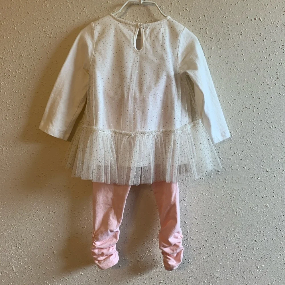 Mud Pie Santa’s Favorite Tunic & Legging Size 12 - 18 months baby girl holiday